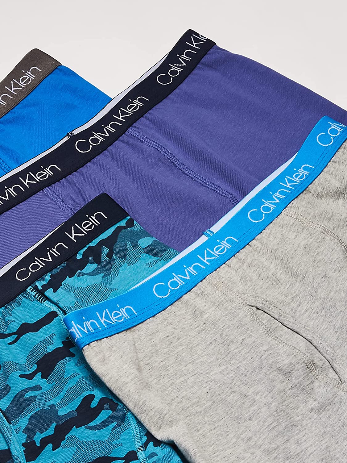 Calvin Klein Boys Underwear 4 Pack Boxer Briefs - Marlin/Heather Grey/Camo/French Blue