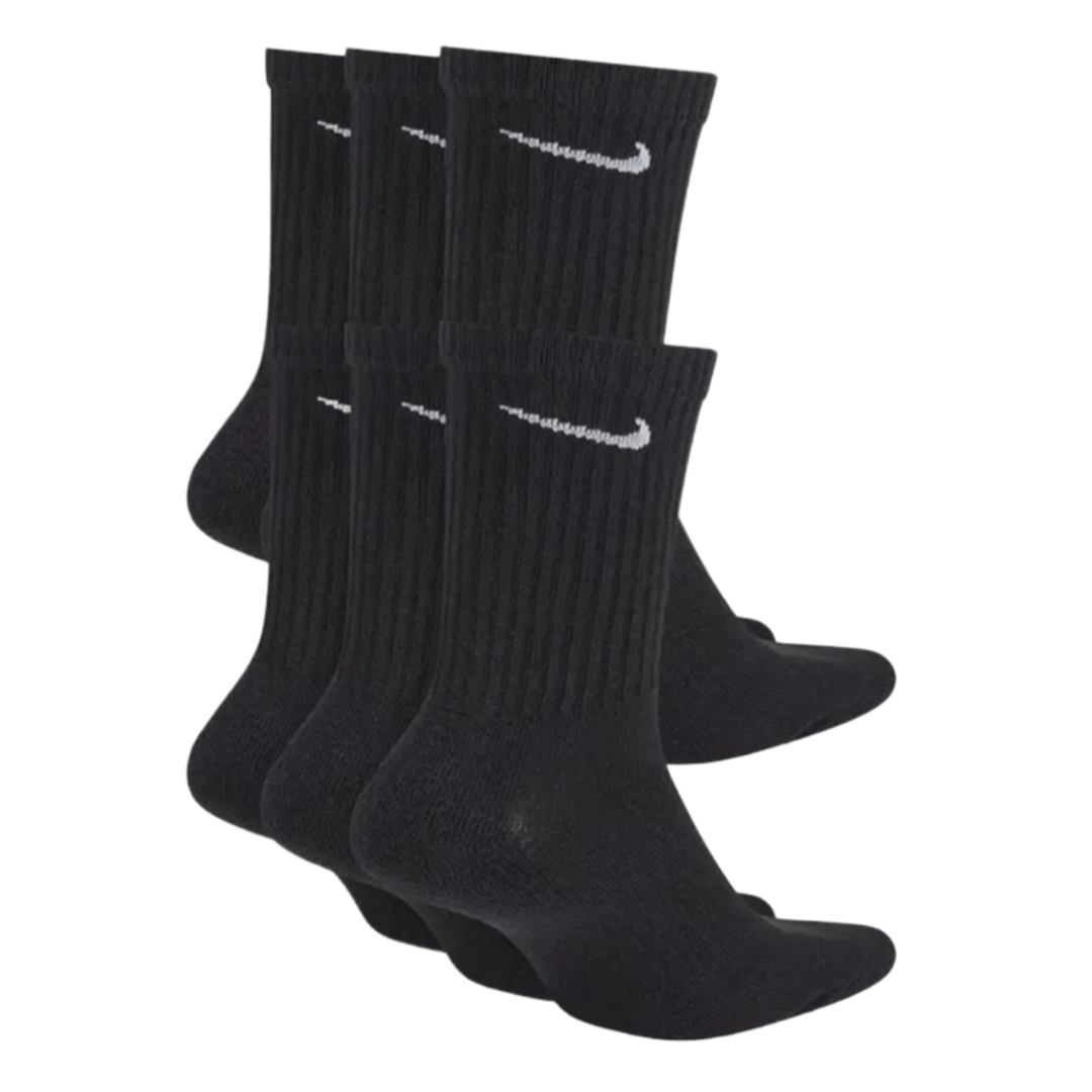 Nike Unisex Men's Women's Cotton Cushion Crew Socks 6-Pack - Black
