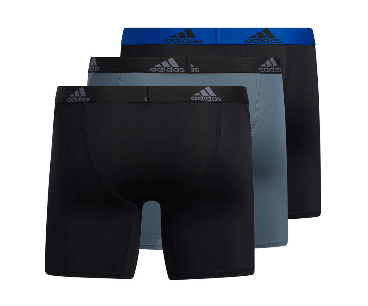 adidas mens boxer brief in black and grey