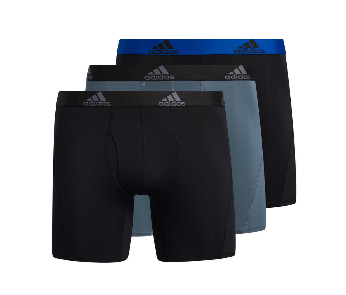 adidas mens boxer brief in black and grey