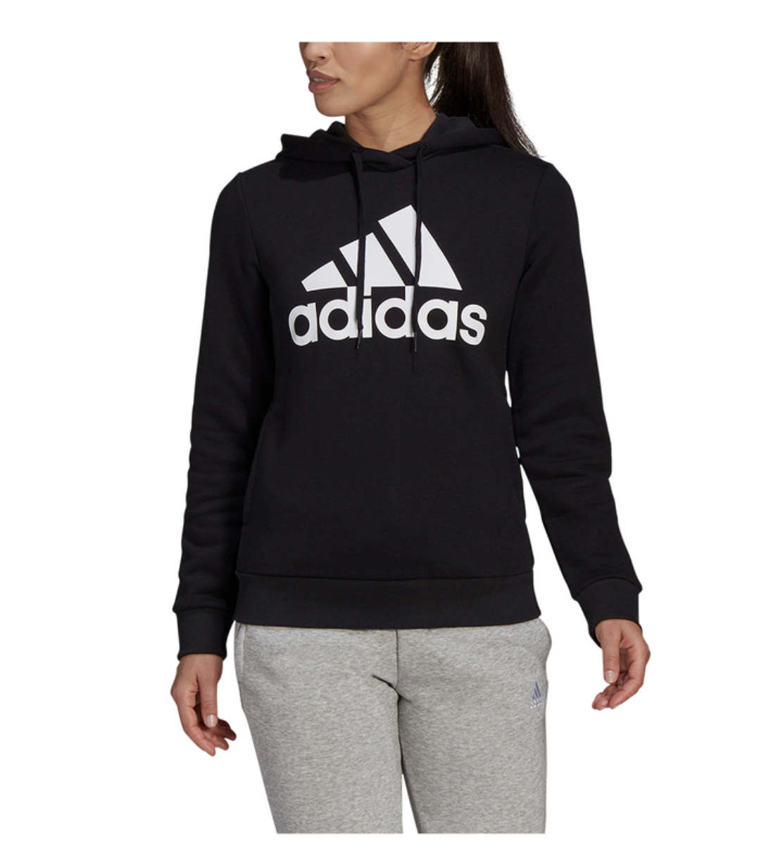 Adidas Women's Fleece Hoodie Black with White logo