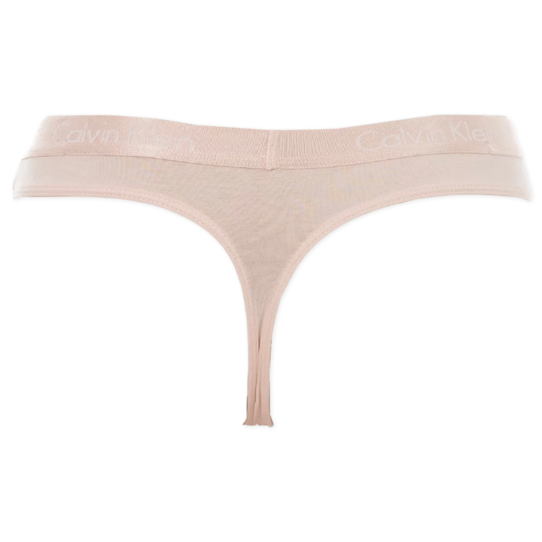 Calvin Klein Underwear Women's Motive Cotton Thong 3 Pack - Black/Nymphs Thigh/Charcoal Heather