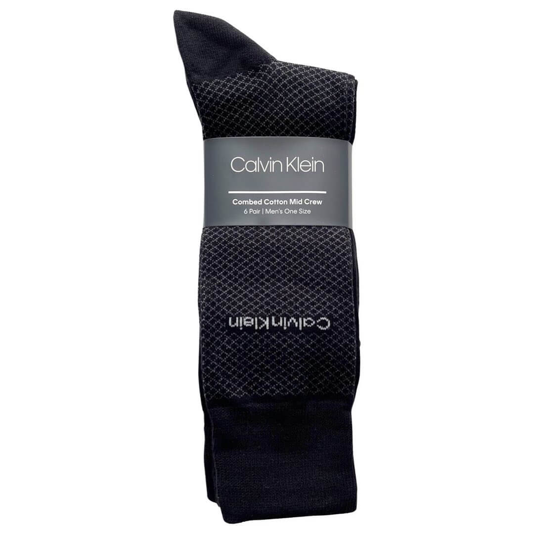 Calvin Klein Mens Knit Crew Socks 6pk