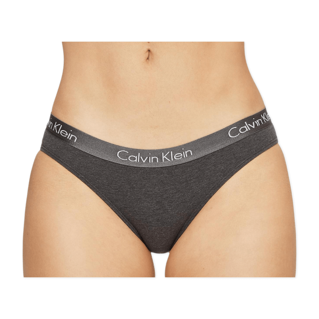 Calvin Klein Underwear Women's Motive Cotton Bikini 3 Pack - Black/Nymphs Thigh/Charcoal Heather
