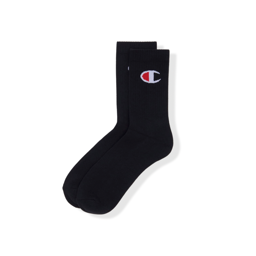 Champion Men's Cushioned Foot Arch Support Crew Socks 8 Pairs - Black