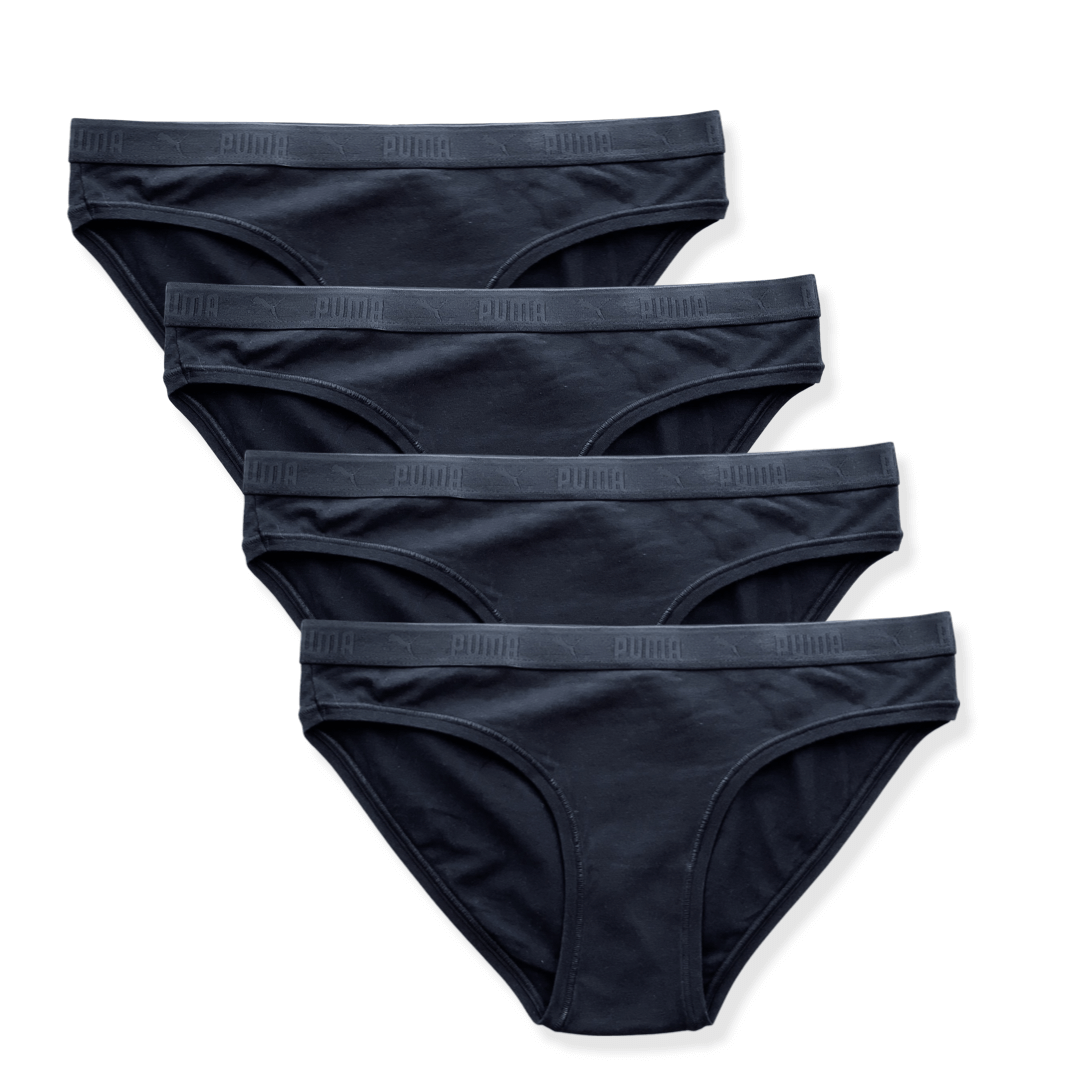 PUMA Women's 4 Pack Bikini Underwear in Black