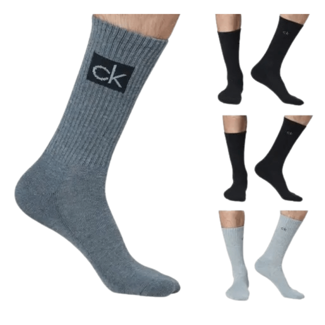 Calvin Klein Men's Poly Cotton Crew Socks 4 Pack Heather