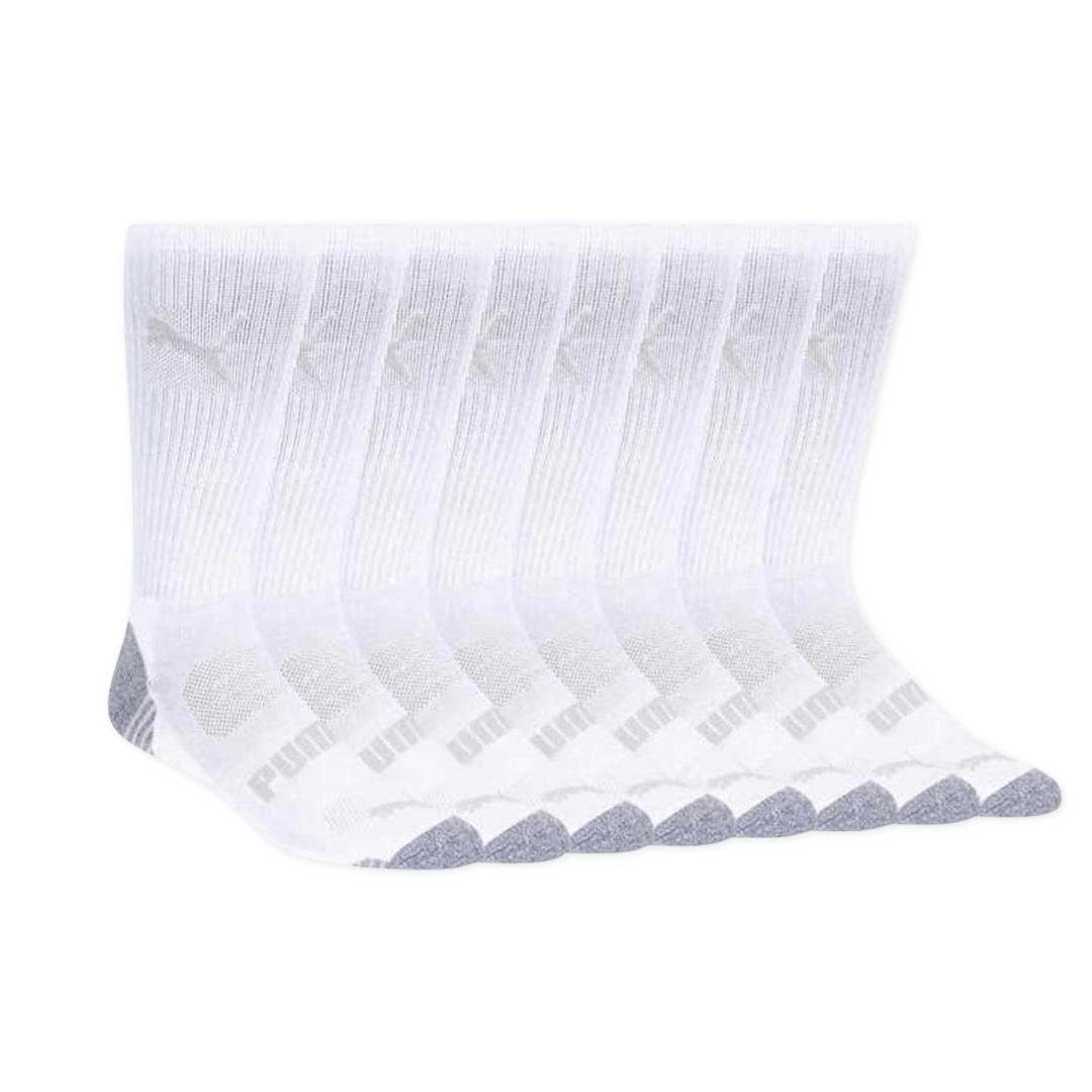 Puma Men's Crew Sock 8 pair White