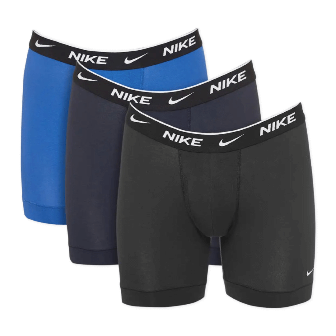 Nike Men's Everyday Cotton Stretch Boxer Briefs - Royal Blue/Navy/Black