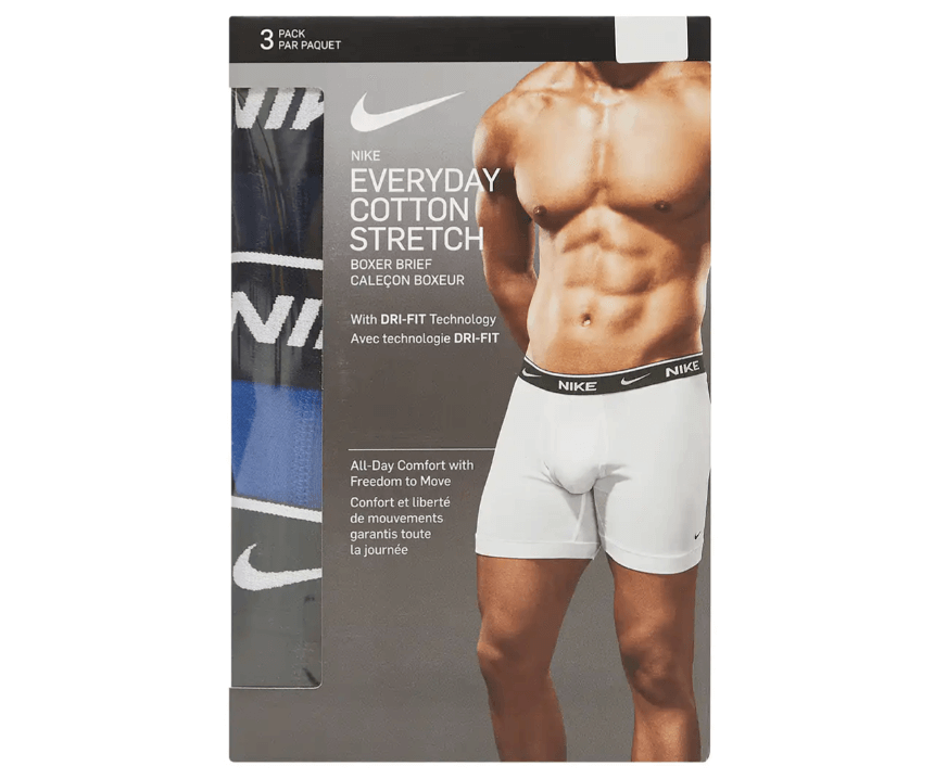Nike Men's Everyday Cotton Stretch Boxer Briefs - Royal Blue/Navy/Black