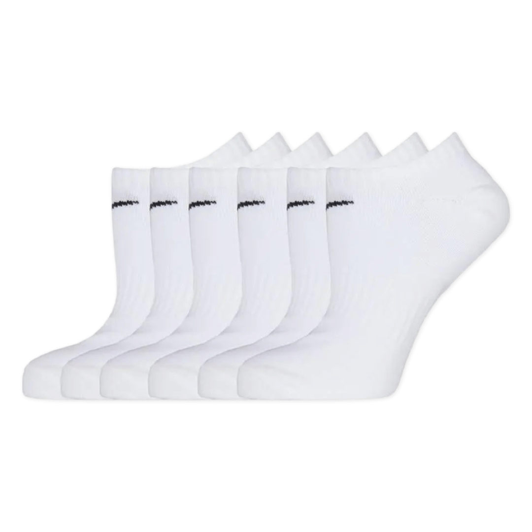 Nike Unisex Everyday Lightweight No Show Socks 6 Pack - White