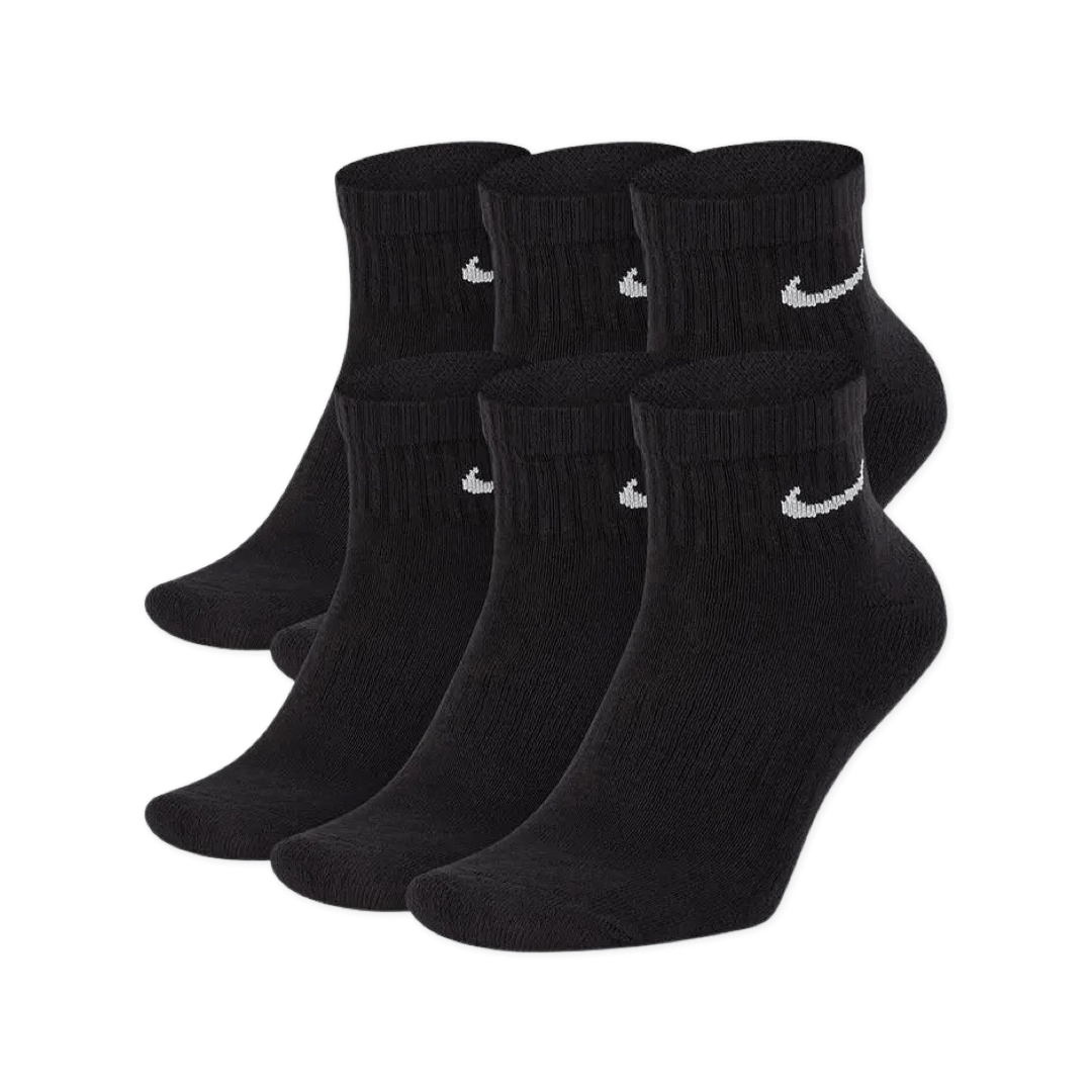 Nike Men's Everyday Cushion Ankle Socks 6 Pack - Black