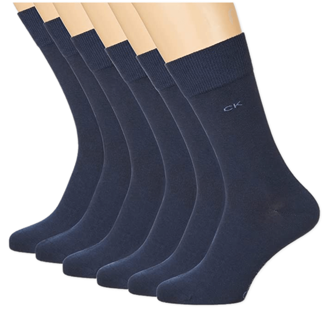 Calvin Klein Men's Cushion Comfort Cotton Crew Socks 6 Pack - Navy