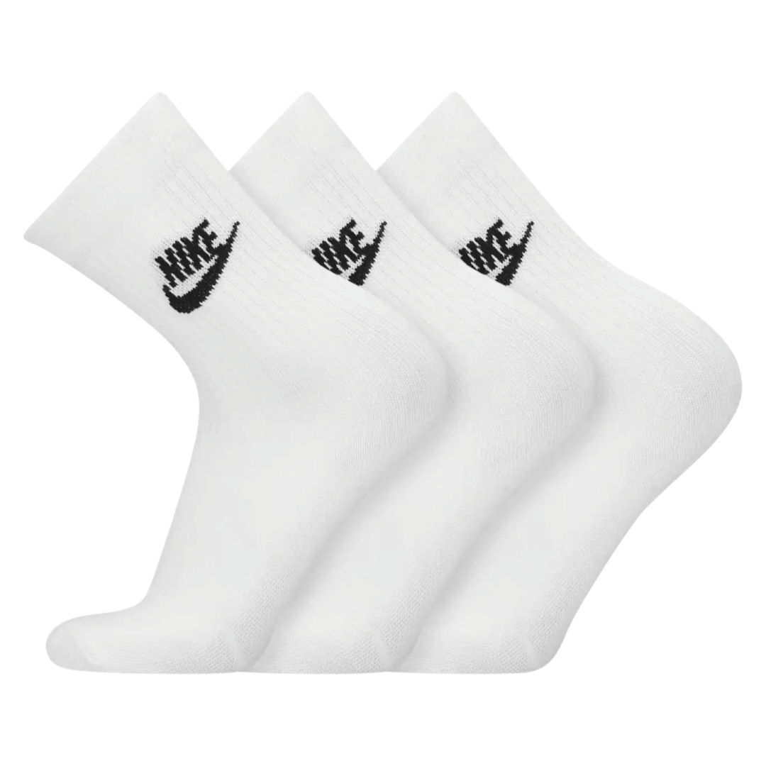 Nike Sportswear Unisex Everyday Essential Crew Socks 3-Pack - White/Black