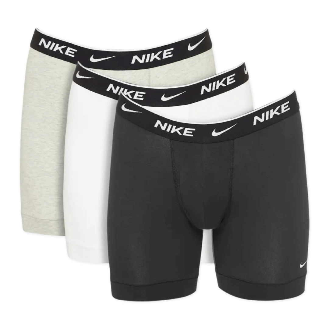 Nike Mens Everyday Cotton Stretch Boxer Briefs - White/Grey/Black