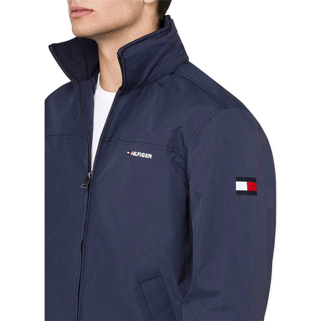 Tommy Hilfiger Men's Yacht Full Zip Front Sailing Jacket - Sky Captain