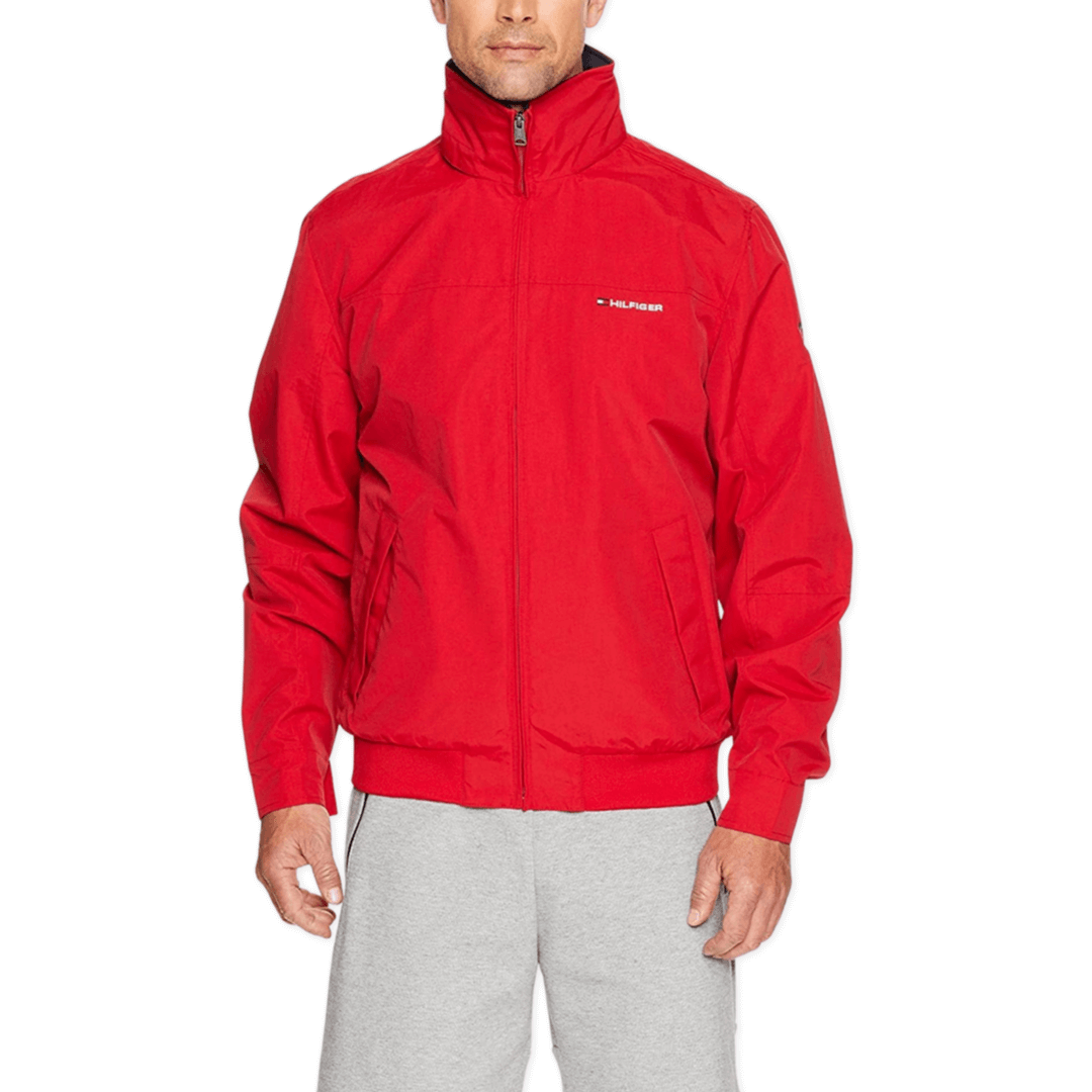 Tommy Hilfiger Men's Yacht Full Zip Front Sailing Jacket - Apple Red