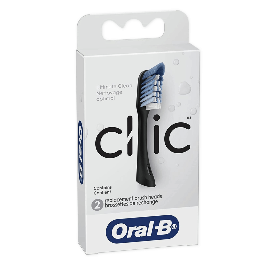 Oral-B Clic Reusable Toothbrush Replacement Brush Heads 2 Pack