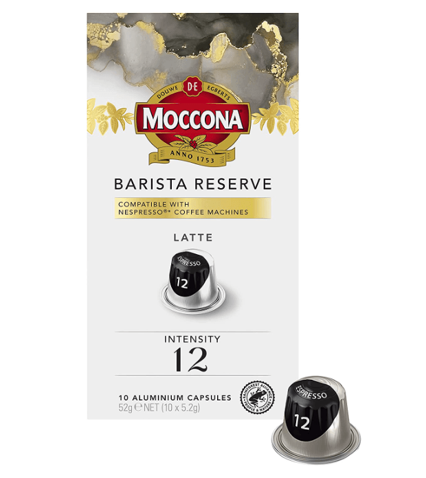 Moccona Barista Reserve Latte Capsules 100 Pack - Intensity 12