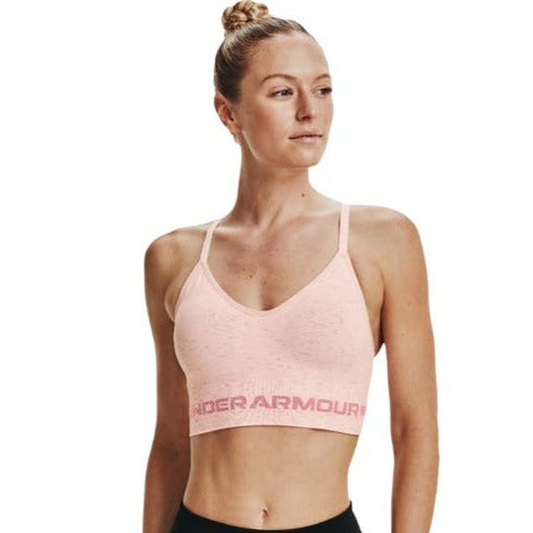 Under Armour Women's Seamless Low Long Heather Bra - Micro Pink / Pink Clay