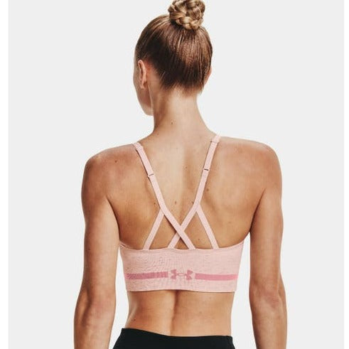 Under Armour Women's Seamless Low Long Heather Bra - Micro Pink / Pink Clay