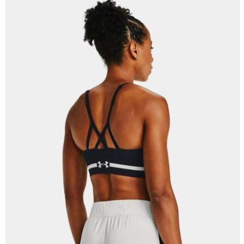 Under Armour Women's Seamless Low Long Sports Bra - Black/Halo Grey