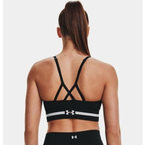 Under Armour Women's Seamless Low Long Sports Bra - Black/Halo Grey