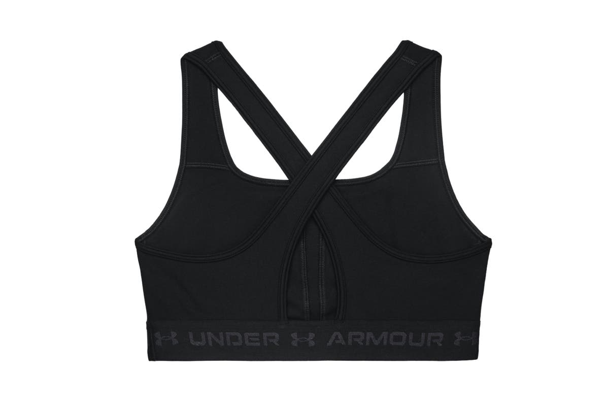 Under Armour Women's Mid Crossback Sports Bra - Black/Black/Jet Grey