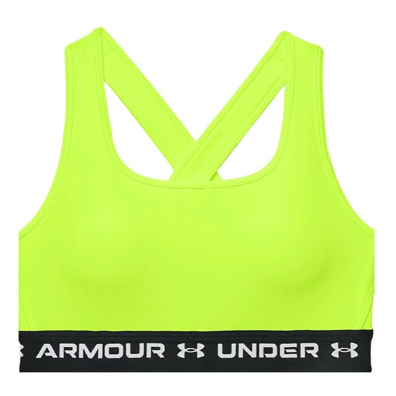 Under Armour Women's Crossback Mid Bra - High-Vis Yellow/Black/White