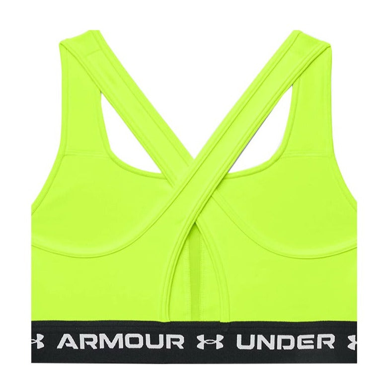 Under Armour Women's Crossback Mid Bra - High-Vis Yellow/Black/White