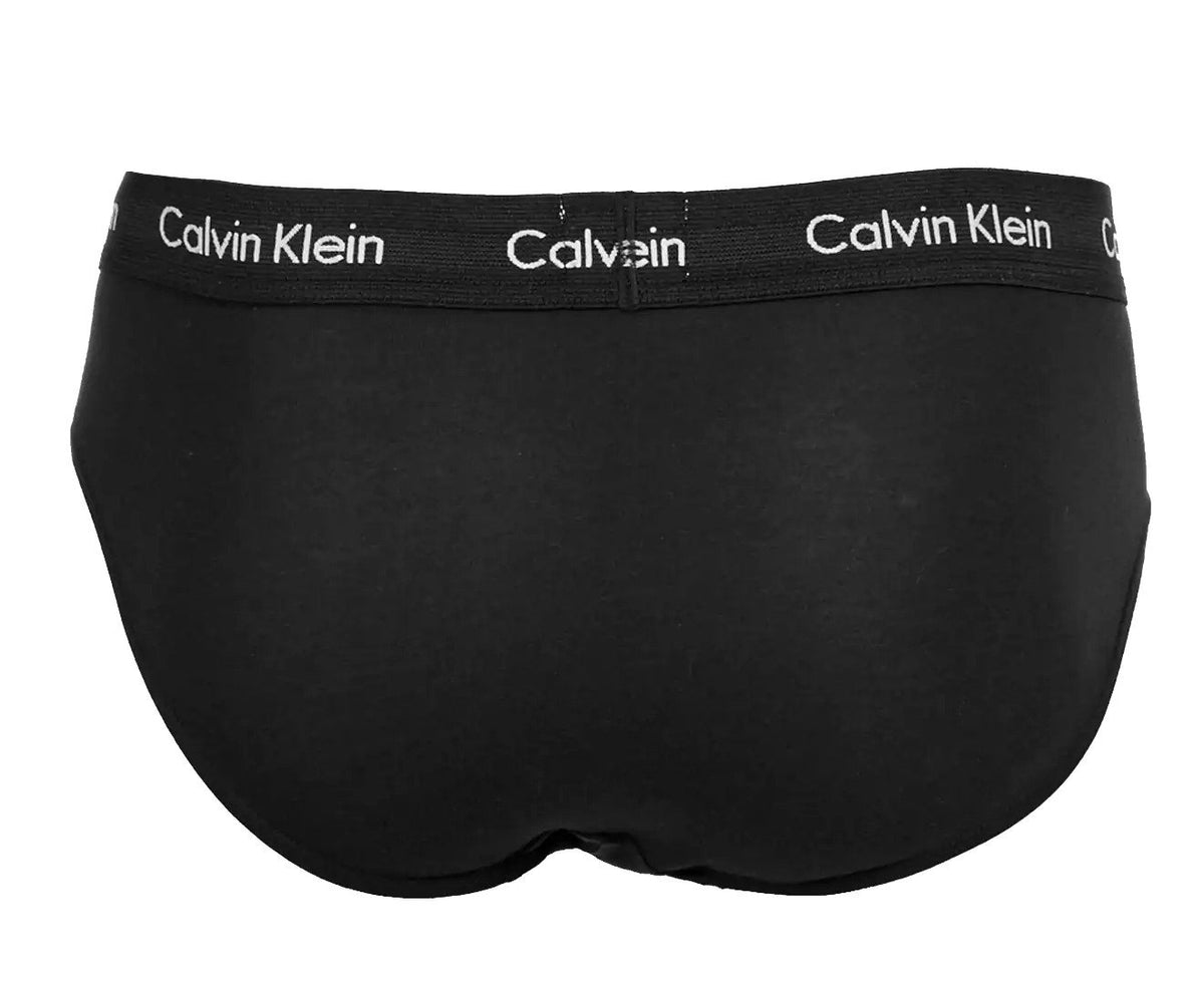 Calvin Klein Men's Underwear Cotton Stretch Hip Brief 3 Pack, Black/Black/Black