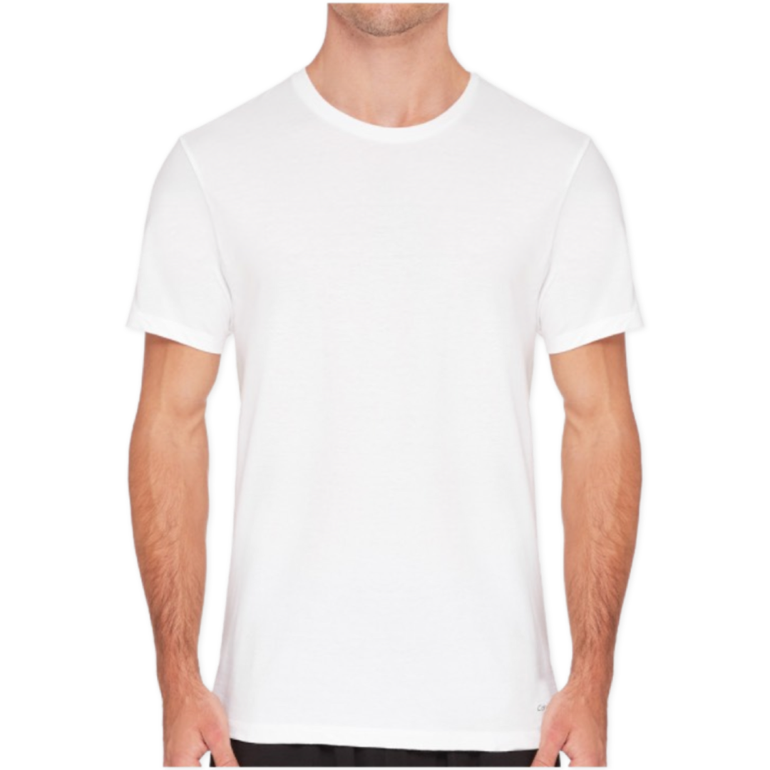 Calvin Klein Men's Cotton Crew Neck Classic Fit T-Shirts 3 Pack Tees - White/White/White