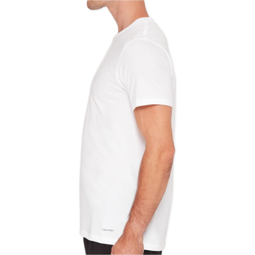 Calvin Klein Men's Cotton Crew Neck Classic Fit T-Shirts 3 Pack Tees - White/White/White