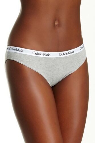 Calvin Klein Women's Bikini Carousel Logo Cotton Underwear 3 Pack - Black/White/Grey
